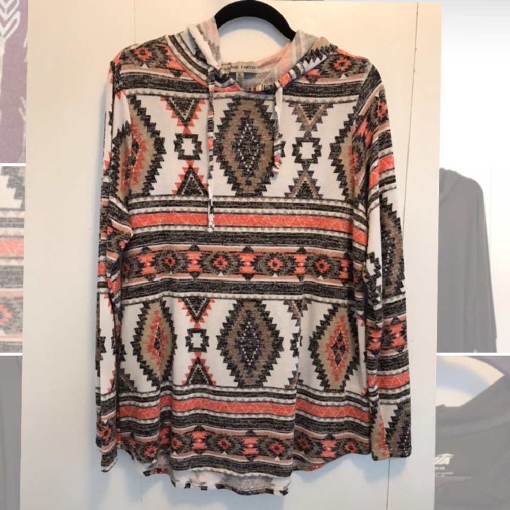 🖤 HOODIE- Southwestern print lightweight